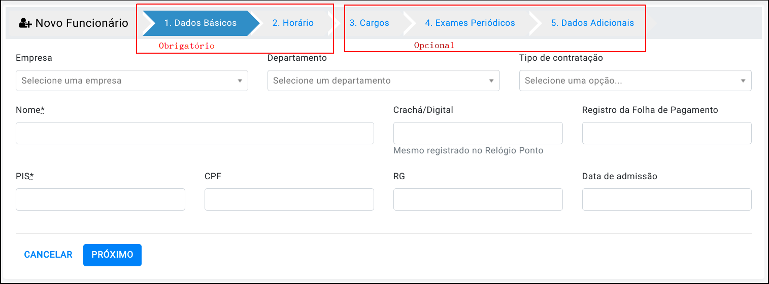 Cadastros - Funcionários > Adicionar – Olá! Escreva o que deseja Pesquisar.